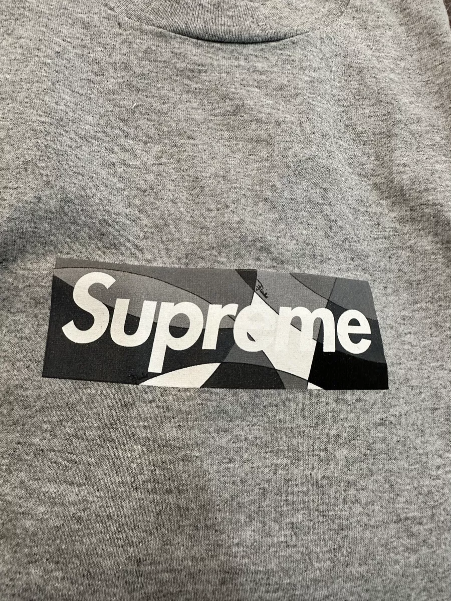 Supreme Emilio Pucci Box Logo Tee Gray with Black Large T Shirt L