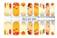 Fall Squirrels Nail polish strips / Nail Wraps / Nail Stickers
