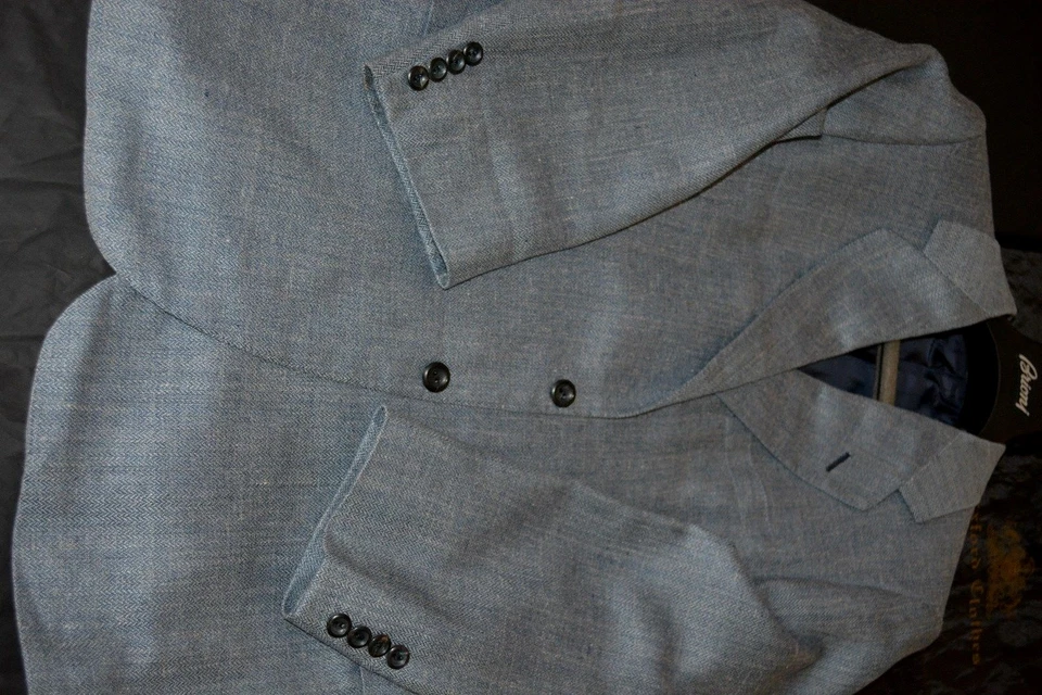 $3495 Oxxford Clothes Seda Lana Lino Chaqueta Blazer 40R Saks Fifth Ave Hecho a Mano Foto 4 de 4