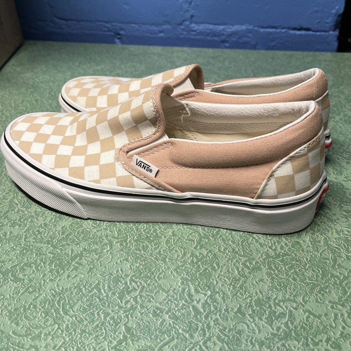 Vans Color Theory Checkerboard Slip-On Shoes French Oak