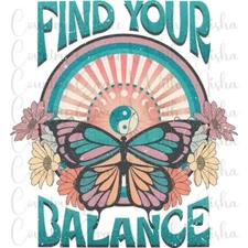 Sublimation Transfer Find Your Balance Print Ready To Press Heat Transfer