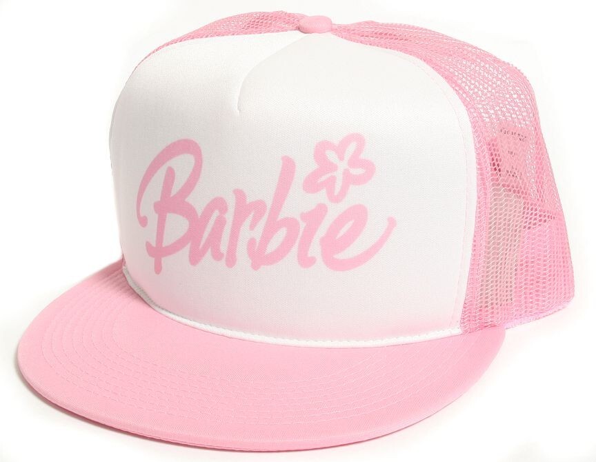 New Retro Pink Barbie Flat Bill Hat Cap Mesh/Foam Truckers