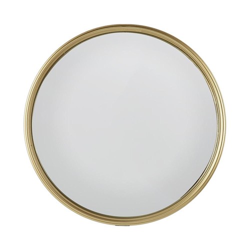 10" Gold Round Iron Textured Framed Accent Mirror - Picture 2 of 5