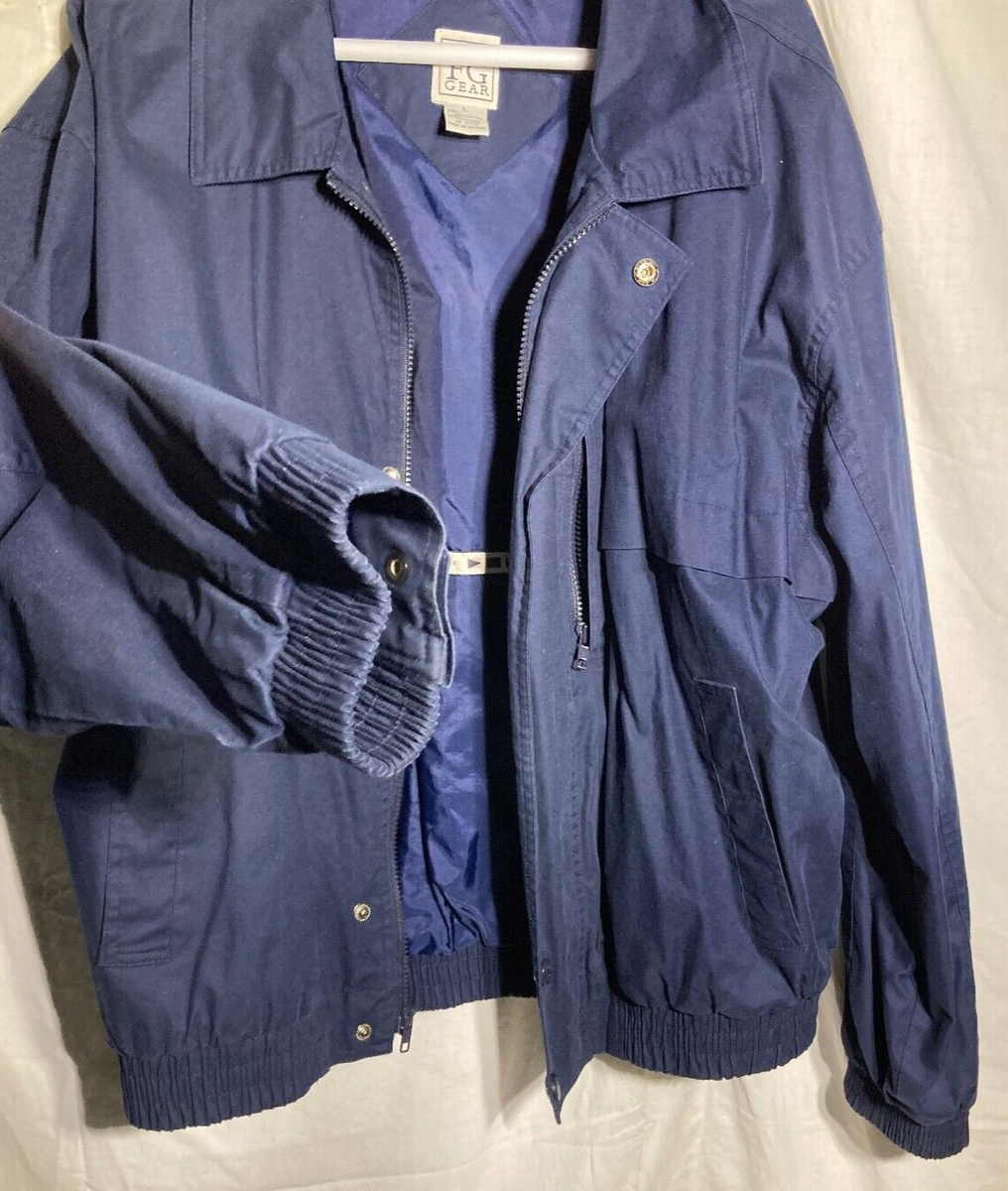 ジャケット・アウター XL alound VENTILATION JACKET&PANTS NAVY Vntg Field Gear 100% Cotton Windbreaker Zip Closure Jacket