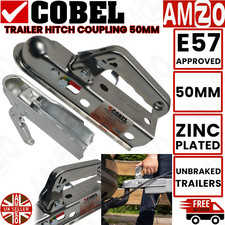 50MM TRAILER HITCH COUPLING HEAVY DUTY LOCK TOWING TOW BALL BAR GALVANISED STEEL