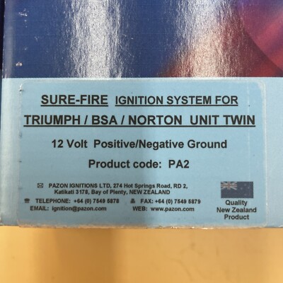 N PAZON ELECTRONIC IGNITION PA2 12 VOLT BSA TRIUMPH NORTON UNIT TWIN