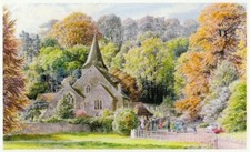 Autumn wedding Findon Badmin vintage print  in 10 x 12 inch mount SUPERB 