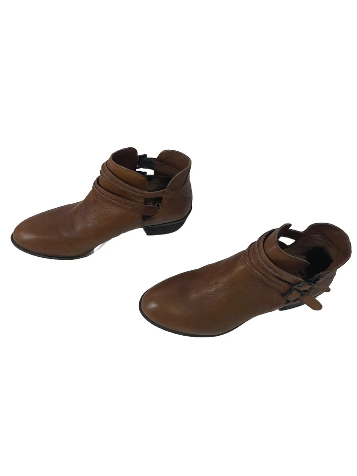 Diba 女式棕色漂亮皮革经典一脚蹬踝靴 8 码 — 第 2/4 张图片