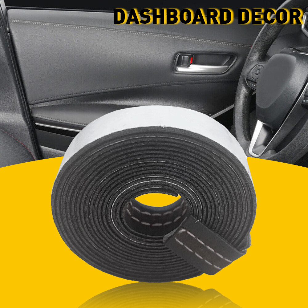 PU Leather Car Accessories Dashboard Decor Line Strip Sticker 2M Moulding Trim