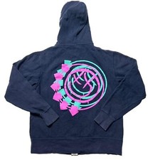 Blink-182 Navy Blue Full Zip Hoodie Sweatshirt Womens Small