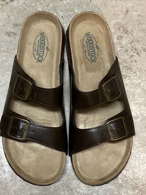 Woodstock Bert Slides Sandals Gray Leather Size 9 Vintage Brand New York s-l400.jpg main image 2