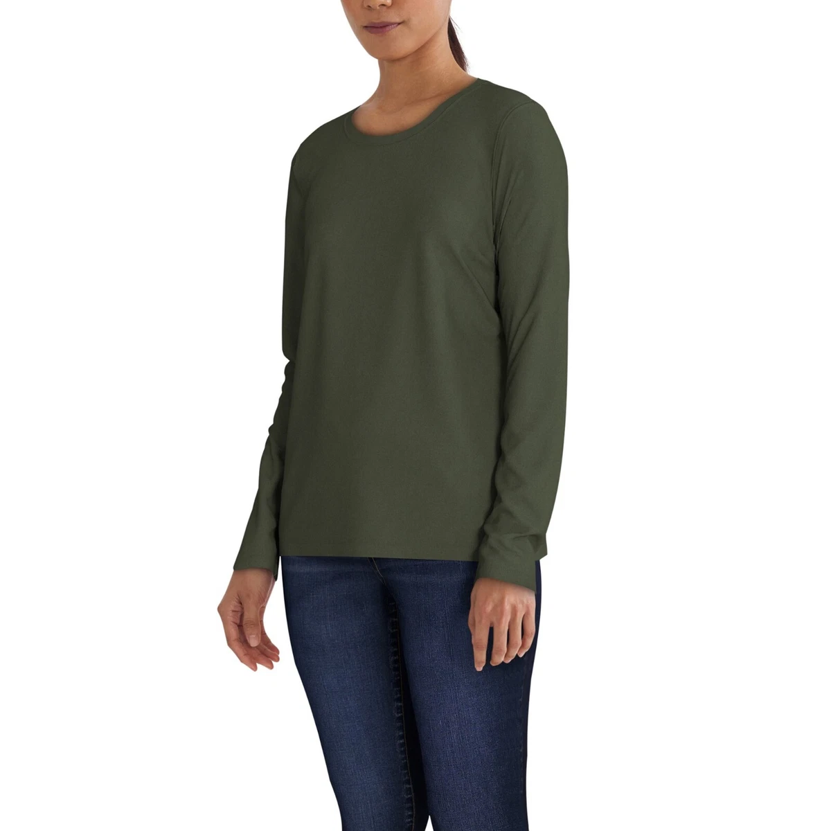 Hunter green long sales sleeve shirt womens