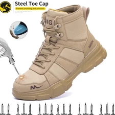 Men Work Boots Indestructible Safety Shoes Steel Toe Shoes Anti-slip Sneakers