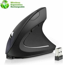 Souris USB sans fil 2,4 GHz souris optique ergonomique verticale 1600 DPI rec...
