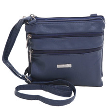 Ladies Small Navy Vegan Leather Shoulder Cross Body Travel Ladies Purse Bag