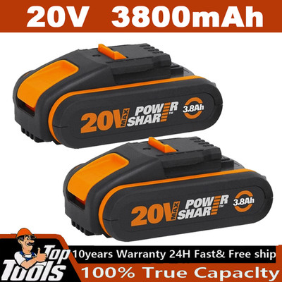 2X 3800mAh 20V MAX 3,8Ah Akku Für Worx Ersatzakku WA3553 WA3556 WA3551