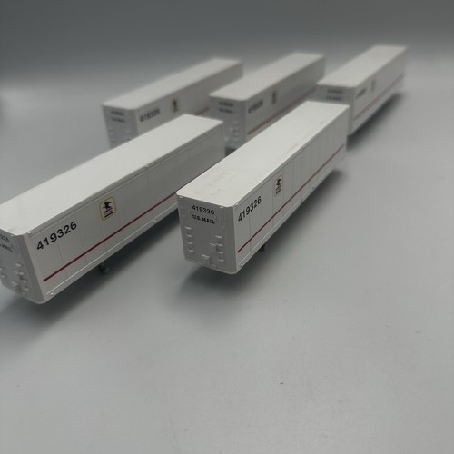 LOT OF 5 WALTHERS US MAIL 40' Piggy-Back Vans Decent Condition-ALL NEED WHEELS