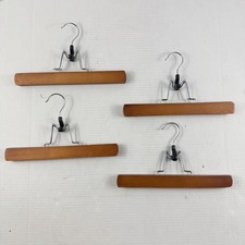 Four VTG Wooden Trouser Wooden Hangers 11 long-A