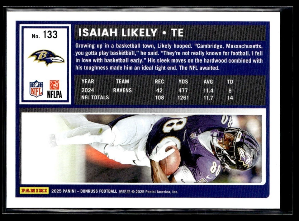 2025 Panini Donruss Football Press Proof Green #133 Isaiah Likely - Image 2 of 2