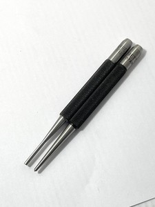 2pc4” Long Round Knureld Shank 3/32 Starrett Punch Pin Driver  117A Center Punch