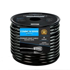 8 Gauge Primary Boat Cable - 30 ft Wire Tinned Oxygen-Free Copper - 8 AWG UL ...