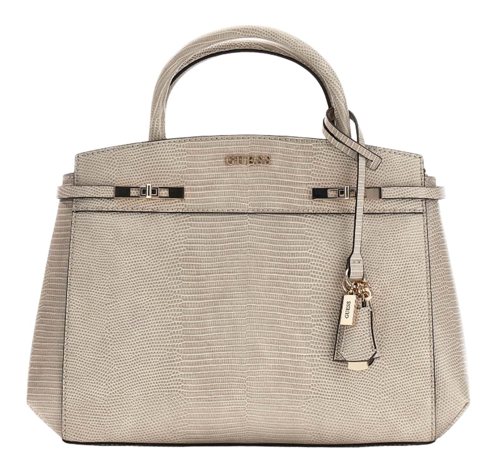 GUESS handbag Melinda Triple Compartment Satchel Light Taupe