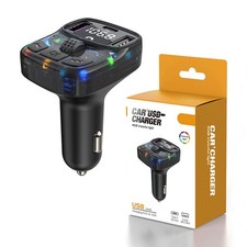 Wireless Bluetooth 5.3 FM Transmitter Radio Adapter USB Ports Car Fast Charger