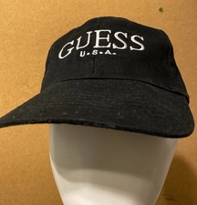 VTG Guess USA Logo Embroidered Snapback Cotton Hat made in USA