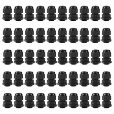 Cable Glands PG9 50PCS IP68 Waterproof Nylon 4-8mm Electrical Conduit Black