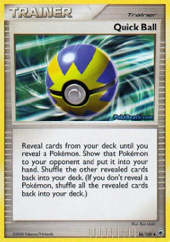 Quick Ball - 86/100 - Uncommon LP, English Pokemon Majestic Dawn