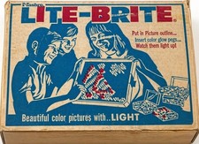 Vintage Lite-Brite 1967 Hasbro Original Box Pegs Design Sheets WORKING Hasbro