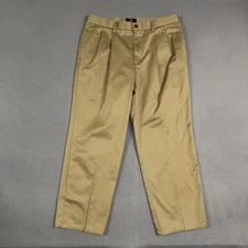 Dockers Signature Khaki Pants Mens 36x30 Brown Classic Fit D3 Pleated Cotton
