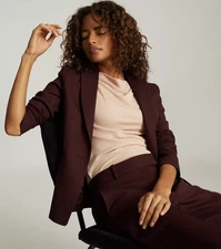 NWT REISS FREYA  SLIM TAILORED BLAZER - SIZE 6 - BERRY