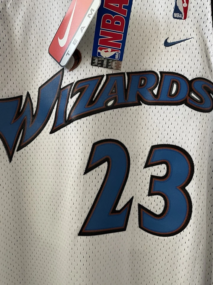 Camiseta Nike Washington Wizards branca autêntica Michael Jordan anos 2000 nova com etiquetas tamanho M 40 - Imagem 4 de 4
