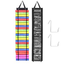 24 Compartments Vinyl Roll Holder, Vinyl Storage Organizer Wall Mount, Black