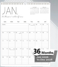 Wall Calendar 2026, Vertical 2026-2028 Calendar Wall from Jan. 2026 to Dec. 202