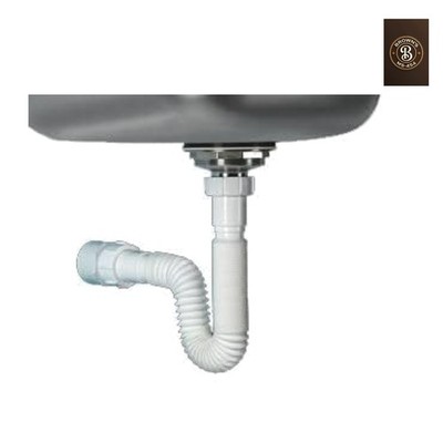 Flexible P-Trap for 1-1/2'' Drain Pipes White - 39 Inch Length with Adjustable...