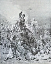 HUNIADES AT BELGRADE- 1894 Best Men and Famous Women Engraving Print