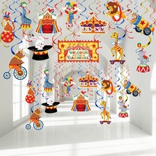 36 Pcs Carnival Hanging Swirl Decoration Colorful Circus Theme Animal Party S...