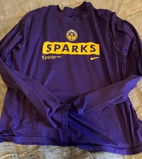 LOS ANGELES SPARKS Basketball WNBA Dri Fit NIKE Long Sleeve LARGE Purple Shirt