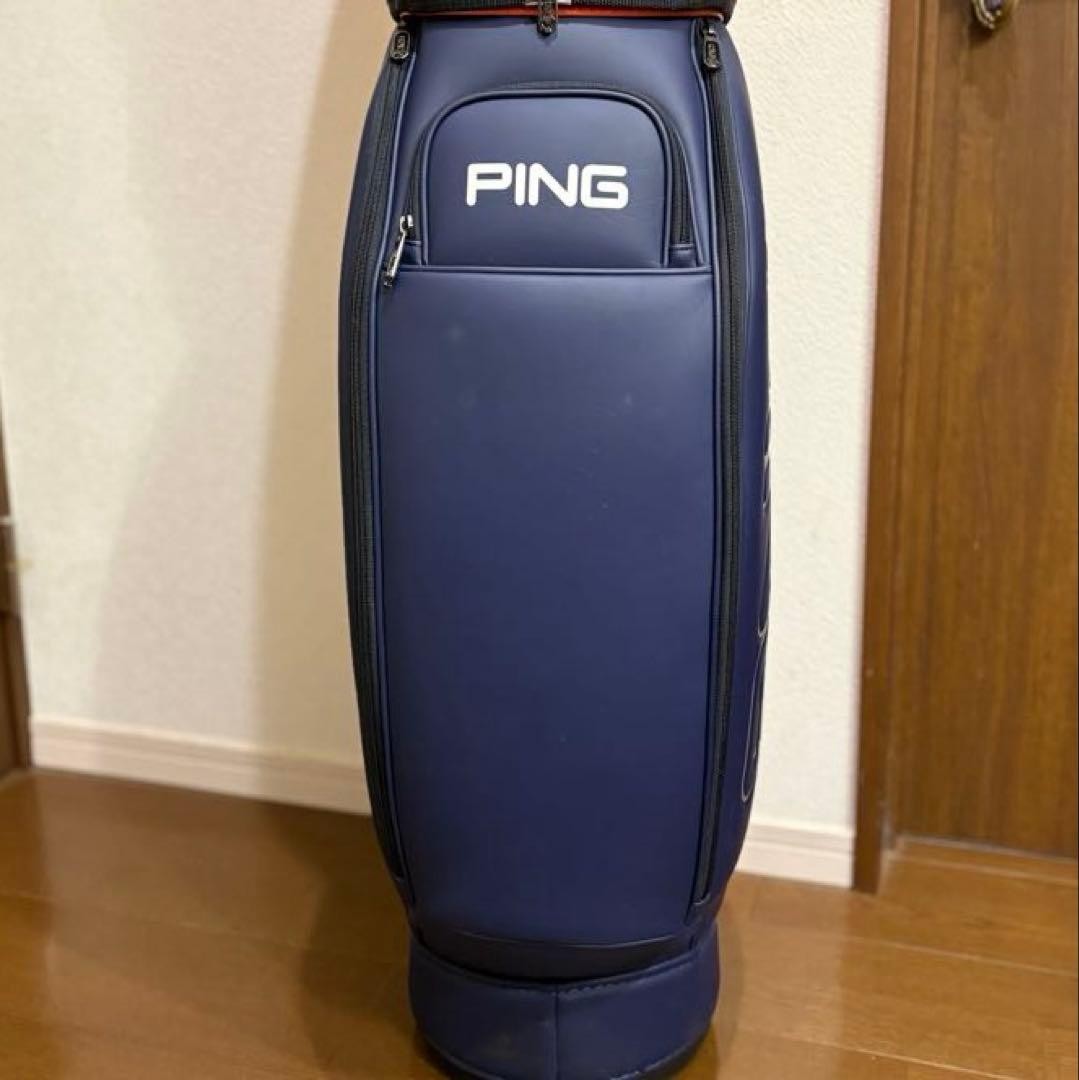 PING 9 Orange/Navy cart bag golf carry caddy bag rare japan used