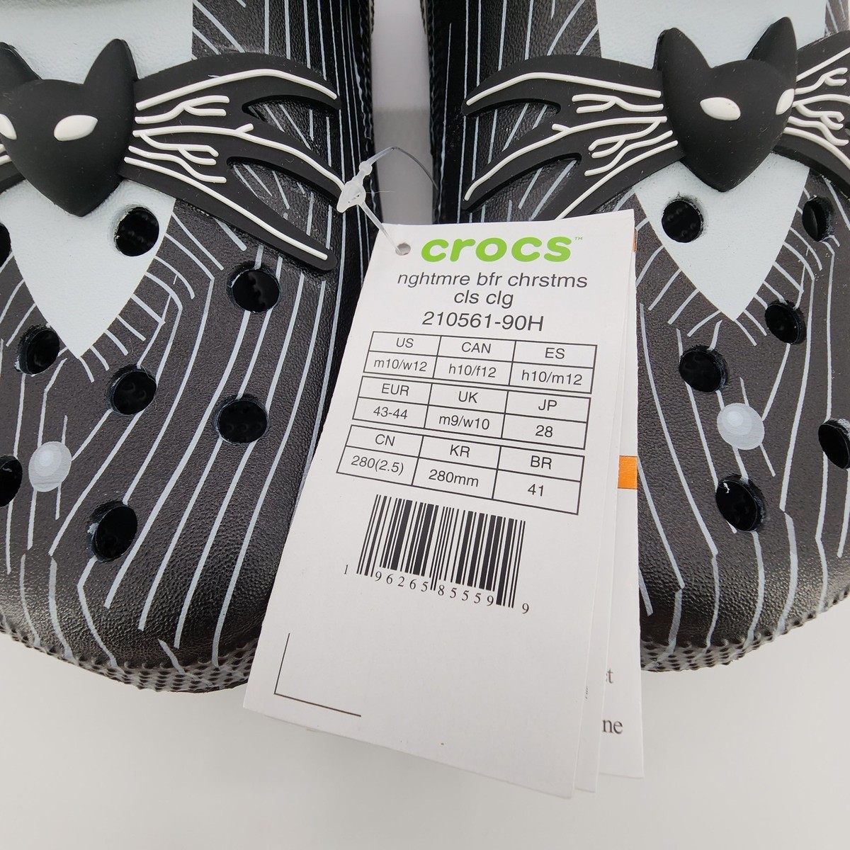 Crocs Nightmare Before Christmas M10 W12 Classic Clog Black 