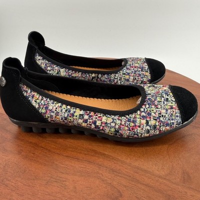 Bernie Mev Bellame Splash Woven Multi Color Cap Toe Ballet Flats Size EU38/US 7