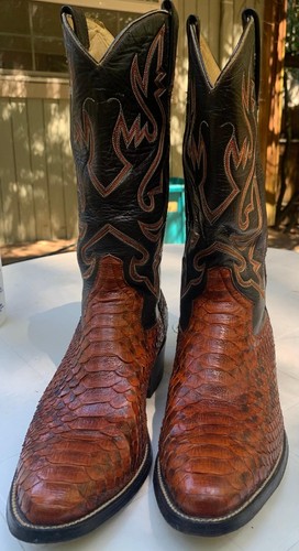 Men's Python Snakeskin Western Cowboy Boots - Size 10.5D - Vaquero ...