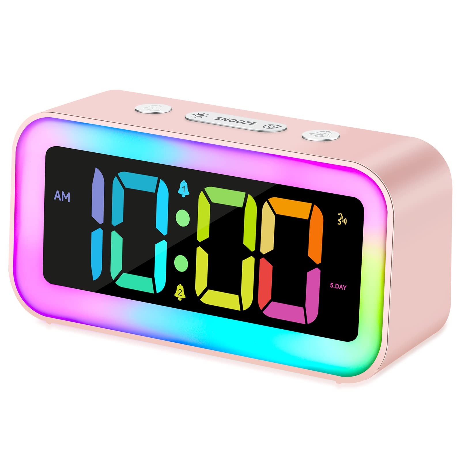 Cadmos Cute Pink Loud Alarm Clock with RGB Night Light  Perf