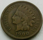 US 1900 Indian Head Cent  **