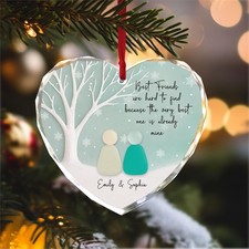 2D Flat Friendship Sea Glass Ornament, Custom Best Friend Christmas 2025 Gift