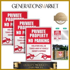 3 Pieces , 14 x 10 Inches Reflective Private Property Sign Violators Will Be ...