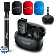 Movo NanoMic Wireless Lavalier Microphone for Camera   Clip-On TR
