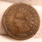 1876 Indian Head Cent - Nice Good Details with Some Light Damage (#DK02-149)